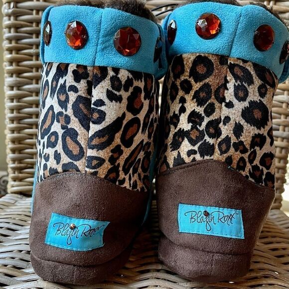 BLAZIN ROXX Embellished Cowboy Boot Slippers - Picture 3 of 11